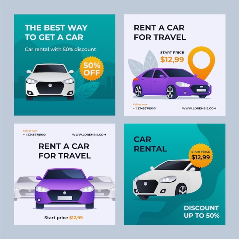 渐变租车instagram帖子